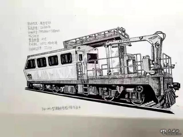 兰州铁路局银川供电段吴忠高铁供电车间张鹏飞笔下的火车图